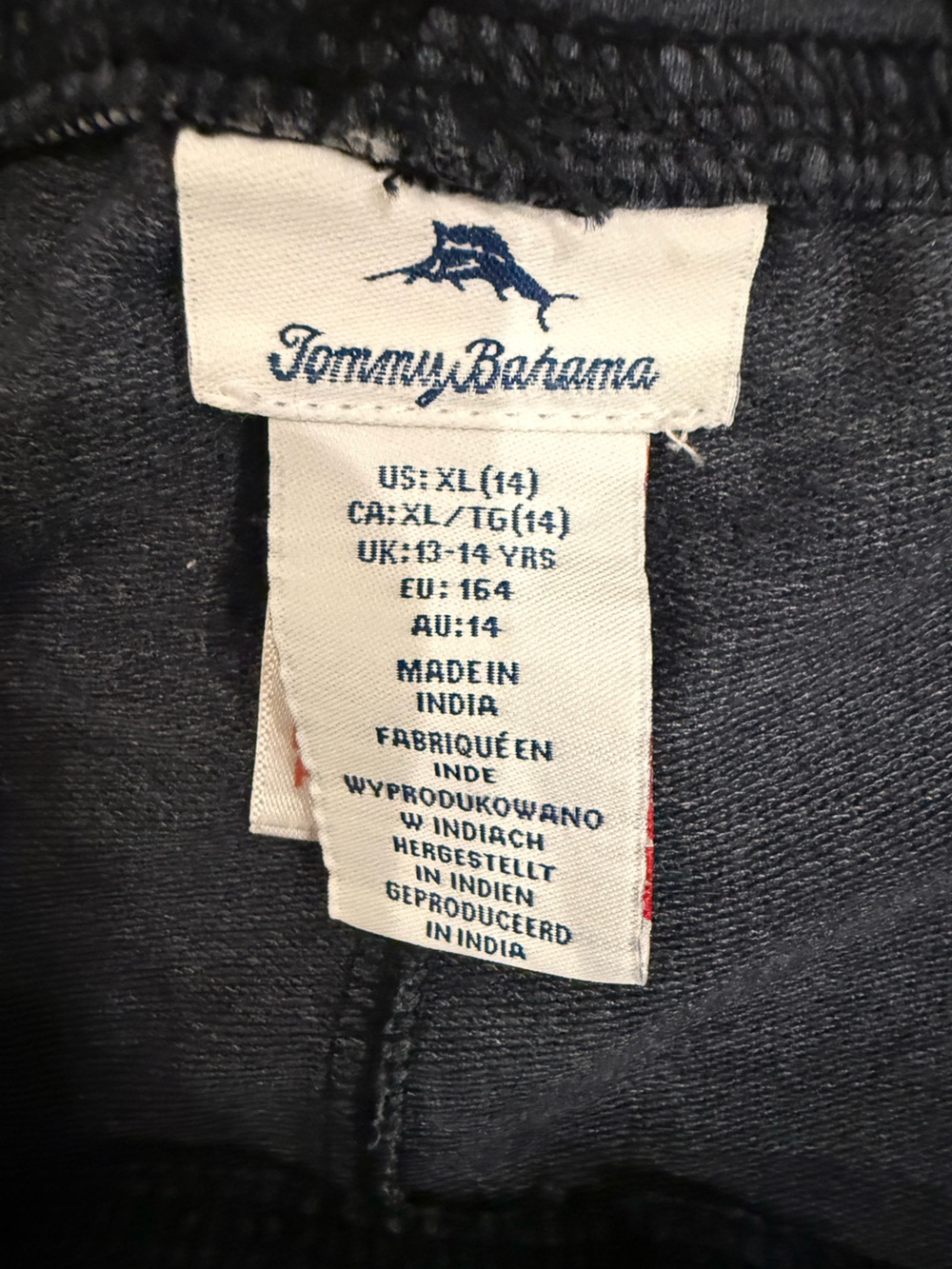 Boys Tommy Bahama Charcoal Gray Knit shorts, boys XL(14) - Picture 4 of 4